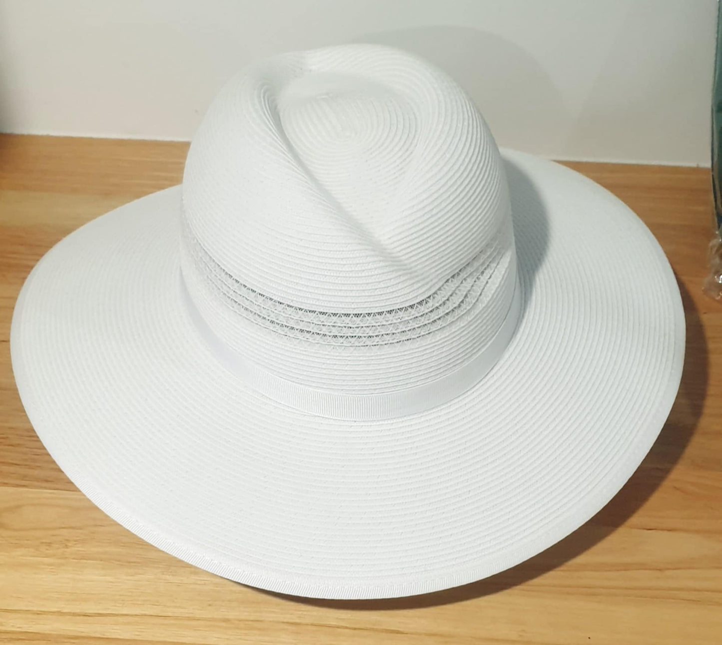 Hat White Stiff Brim